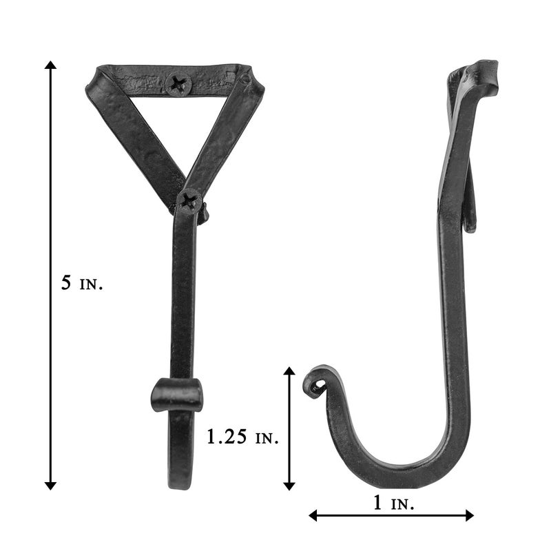 GoCraft Handmade Wrought Iron Coat Hook | Hook for Coats, Towels, Scarves | Forged Metal Decorative Colonial Wall Decor - Image 5